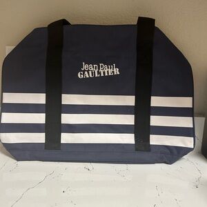 Jean Paul Gaultier Blue and White Duffel Bag Nautical Design